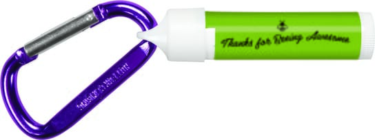 lip balm and carabiner with volunteer appreciation logo