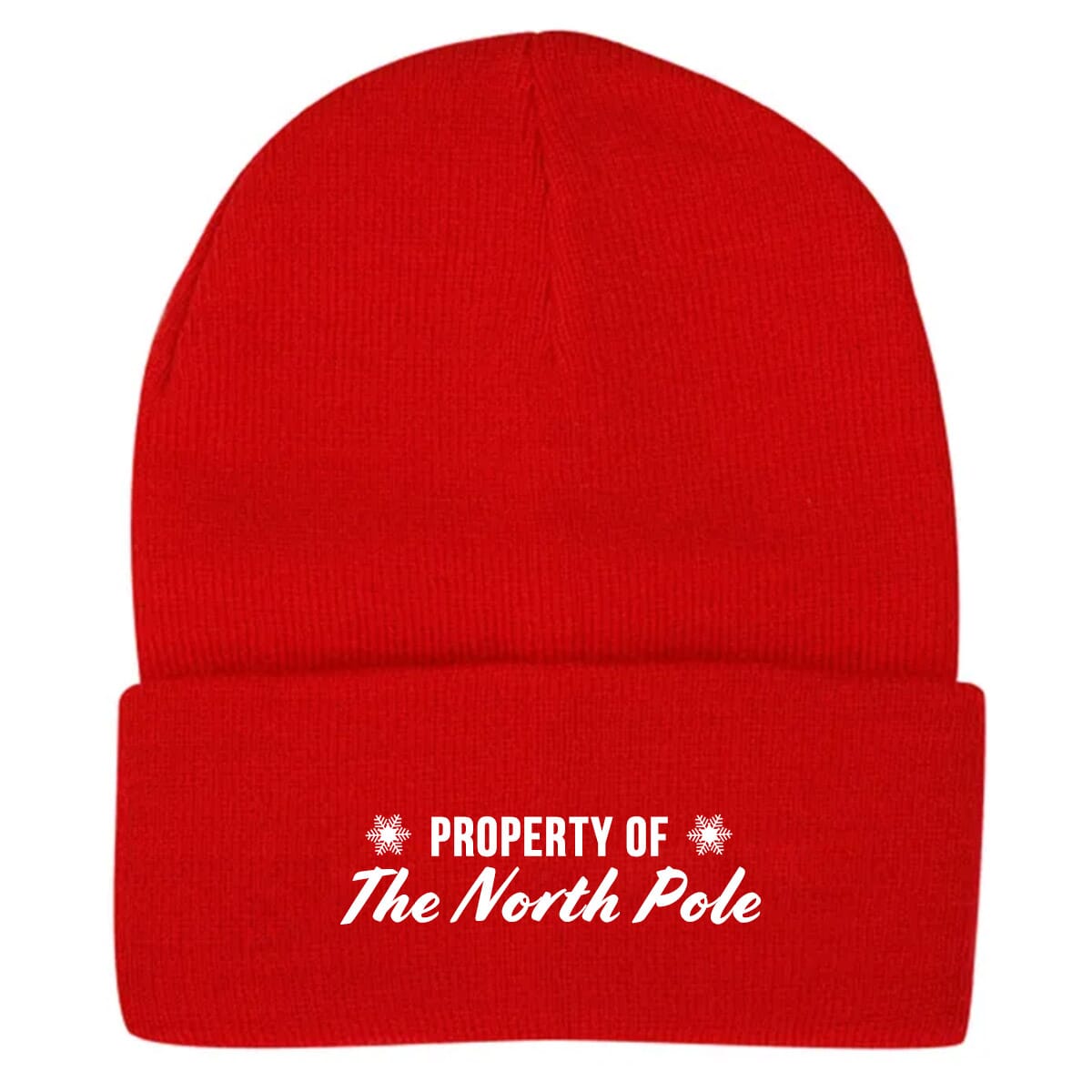 red knit beanie cap