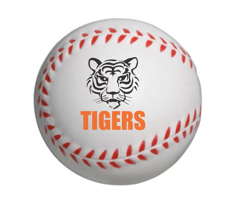 baseball stress reliever with 2 color imprint