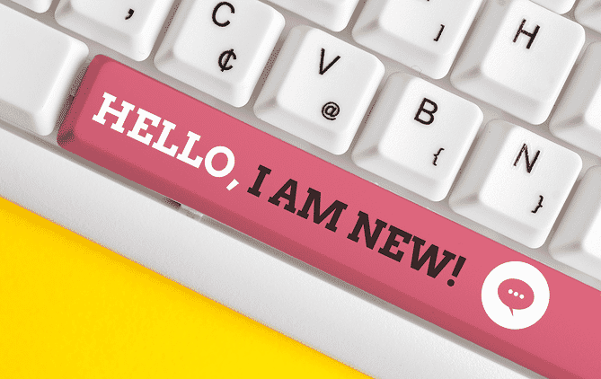 Keyboard with I'm New saying on space bar