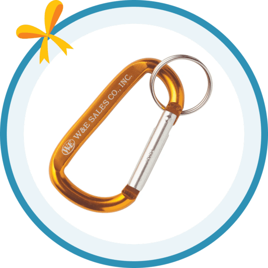 Metallic Carabiner with Keyring