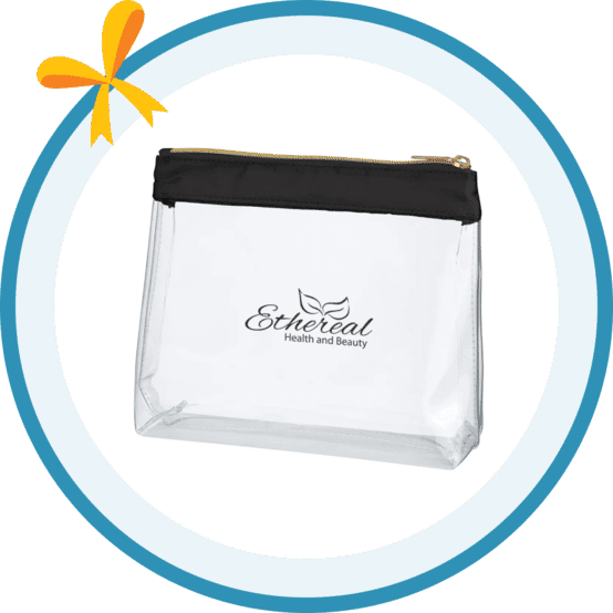 Sadie Satin Clear Cosmetic Bag