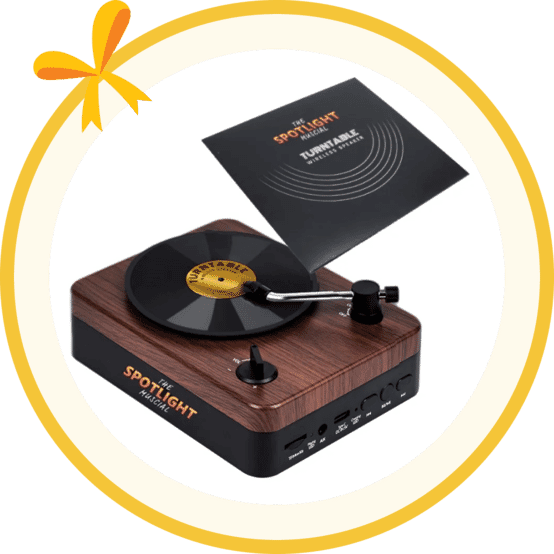 Turntable Bluetooth Speaker With Custom Record Sleeve