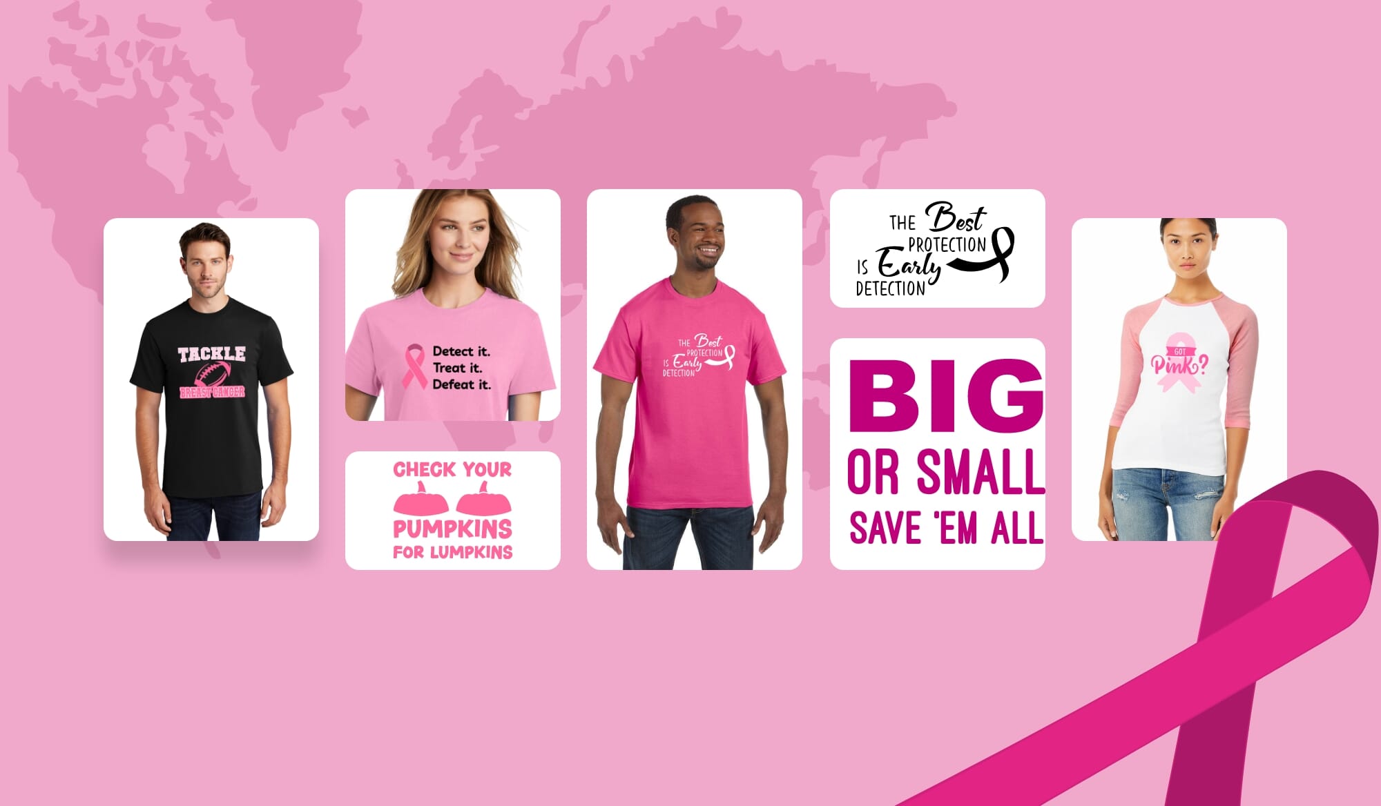 Breast Cancer Awareness Month T-Shirt Design Ideas with Sayings