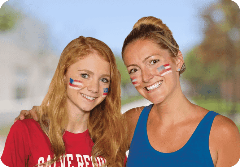 USA flag face paint