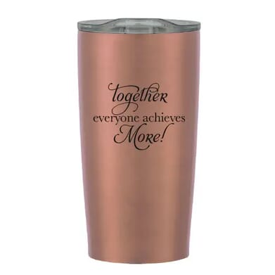 Insulated travel mug with teacher quote