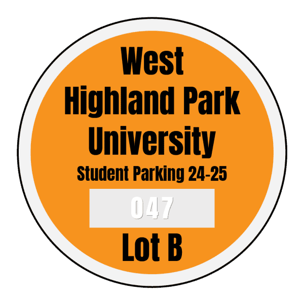 Static Cling Round Parking Permit