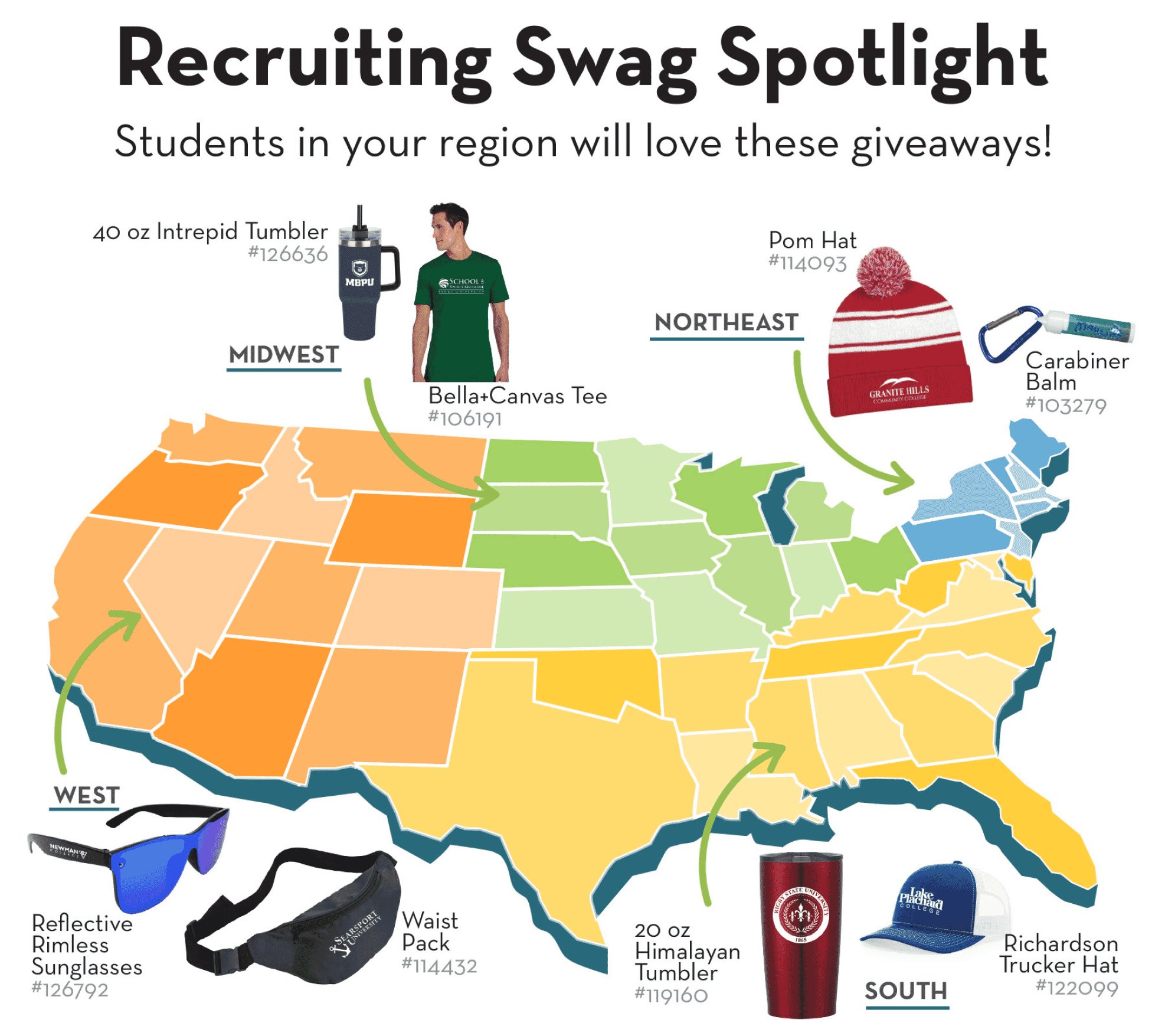 College Recruiting Swag Map