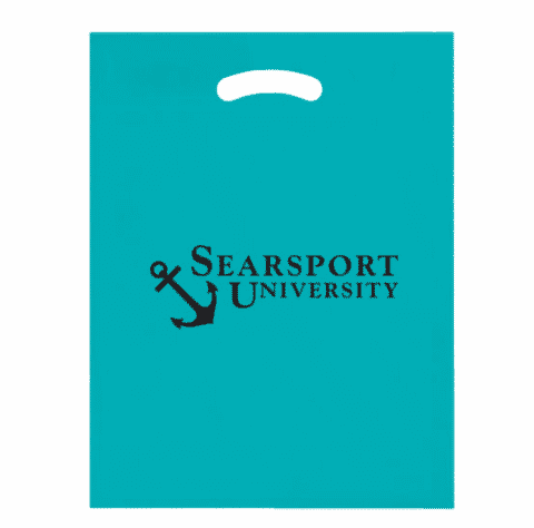 Plasti bag with fold-over die-cut handles