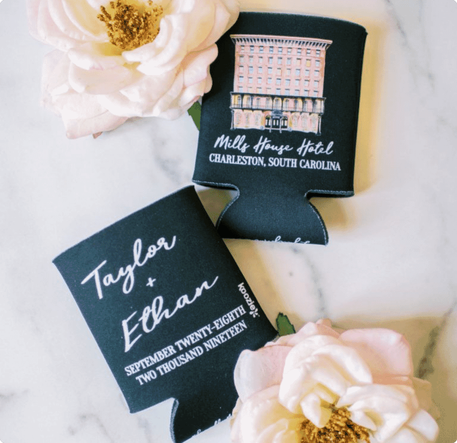 Monogrammed Koozies for Weddings