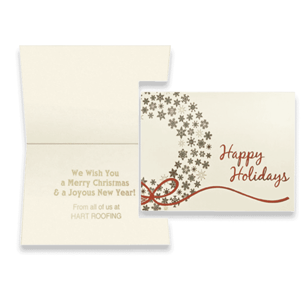 Gold Snowflakes Wreath Greeting Card