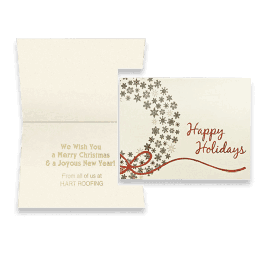 Gold Snowflakes Wreath Greeting Card