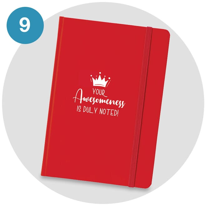 Notebook with Employee Appreciation Slogan