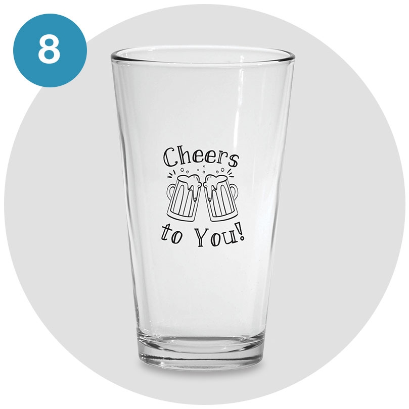 Custom Pint Glass with Employee Appreciation Slogan