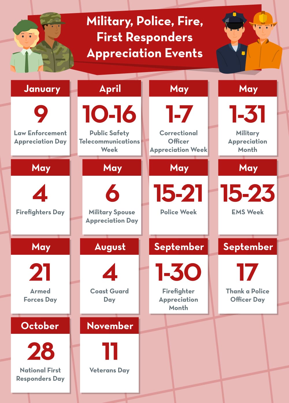 Military appreciation holidays calendar