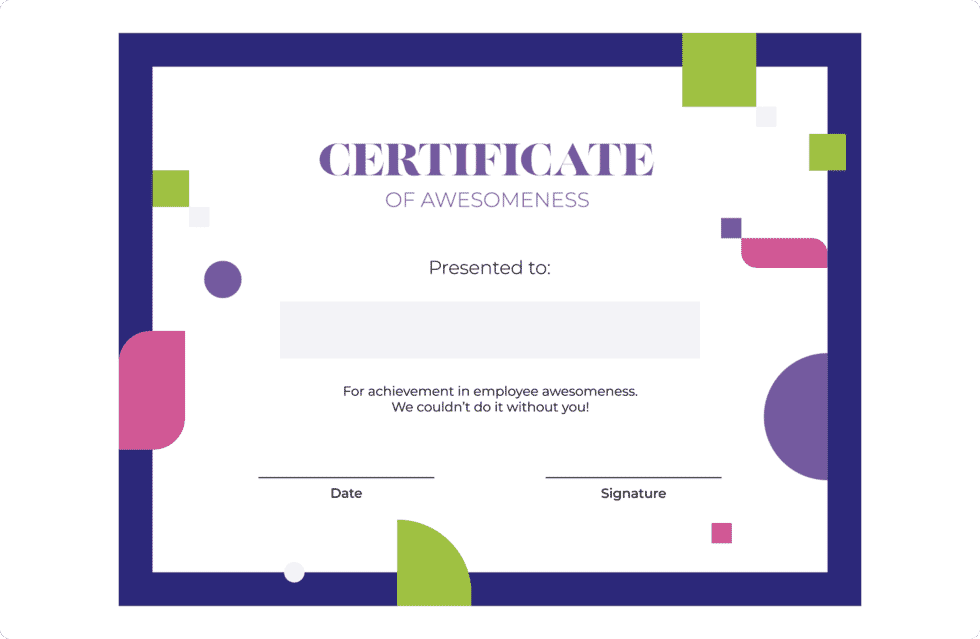 Certificate of Awesomeness
