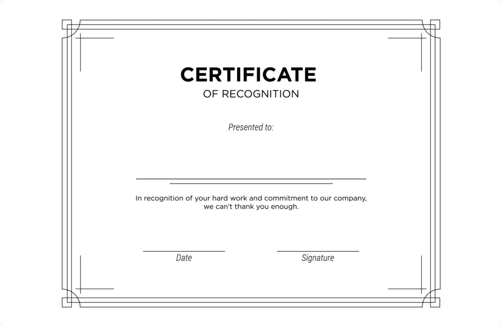 Certificate of Recognition