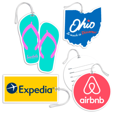 Full Color Custom Shaped Bag Tag w/ Clear Loop