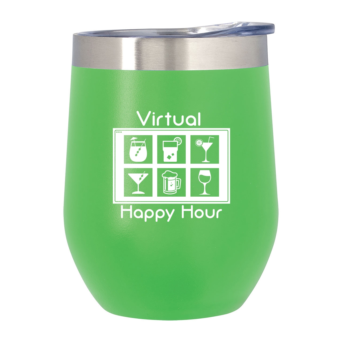Stemless wine glass with funny quote