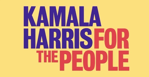 Kamala Harris Logo on Yellow Background