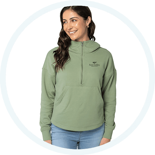 41. Charles River Willow Scallop Hem Hoodie