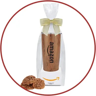Tumbler with box of cookies