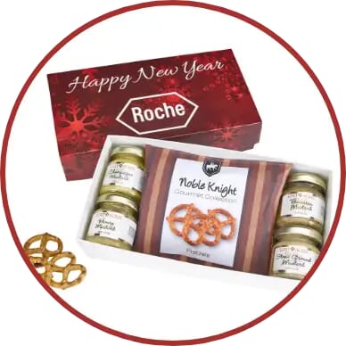 Gourmet Mustard Set with Pretzels Gift Box