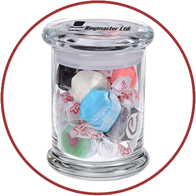 Candy Jar With Salt Water Taffy