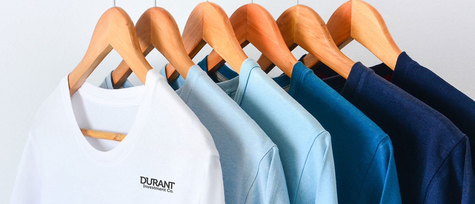 Customized t-shirts on rack
