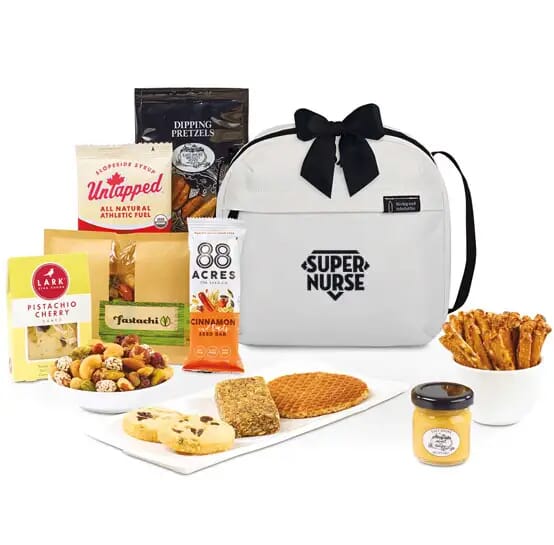 Lunch bag snacks kit with saying for nurses appreciation