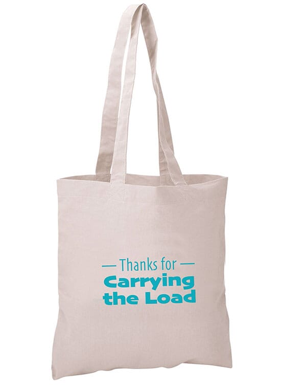 Cotton tote bag with nurses appreciation quote