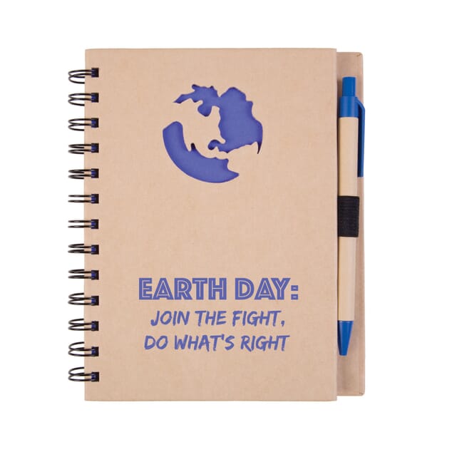recycled notebook and pen set