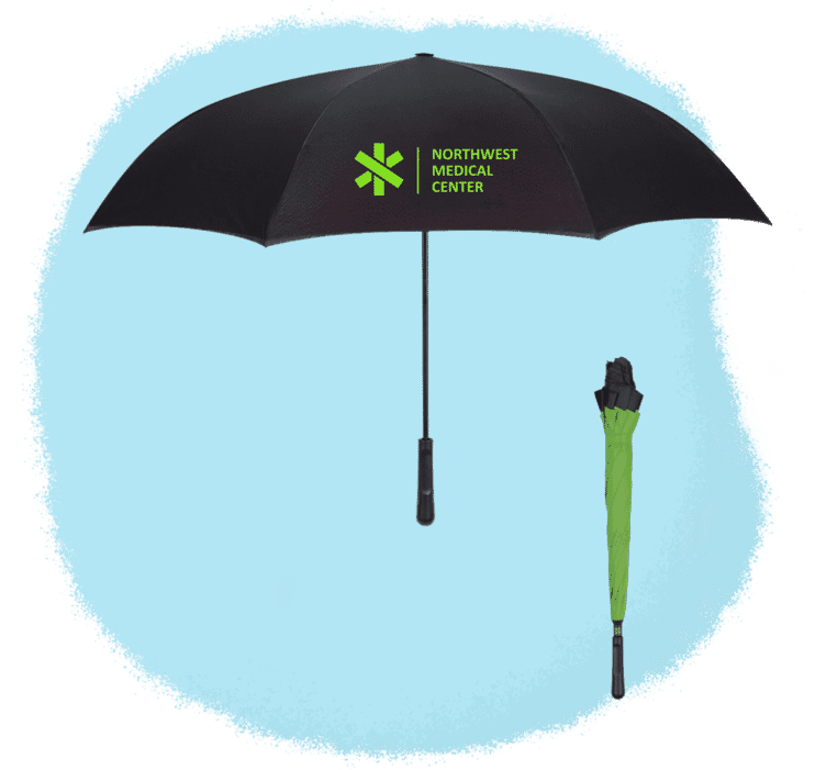 15. 48 inch arc two-tone inversion umbrella