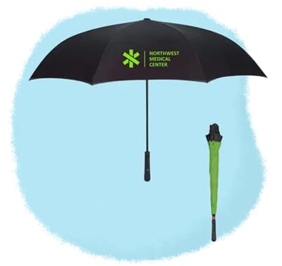15. 48 inch arc two-tone inversion umbrella