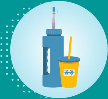90s Style Water Bottle and Cup