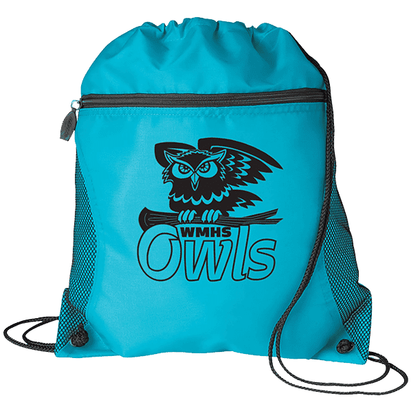 Blue drawstring bag