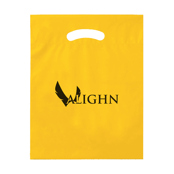 Yellow plastic reusable bag