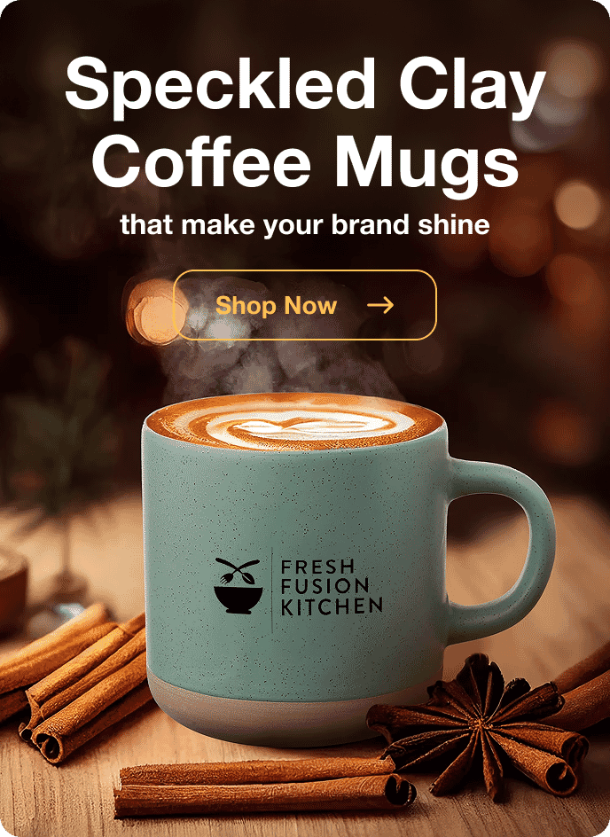 Customized speckled ceramic mug