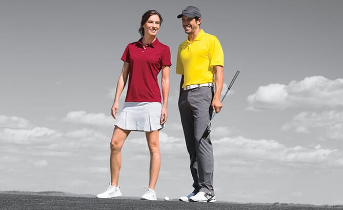 Golf players wearing nike golf apparel