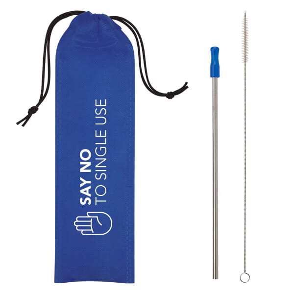 Reusable straw kit with cleaner