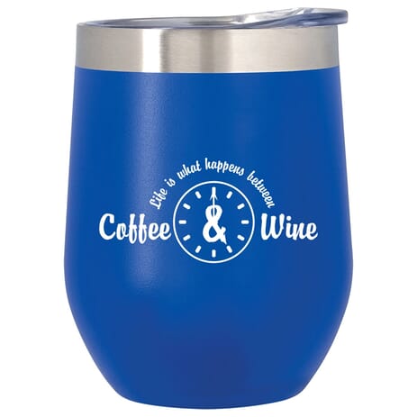 Stemless wine glass with funny wine quote