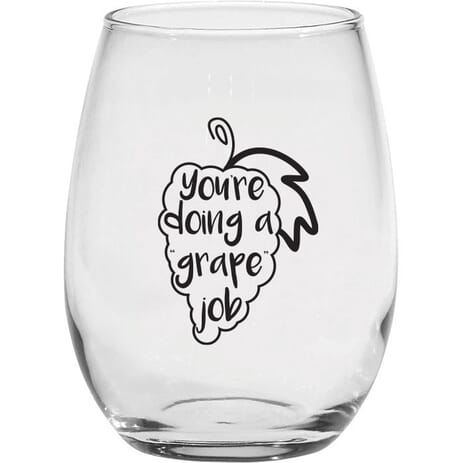 Stemless wine glass