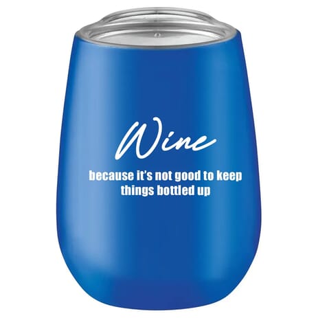 Travel wine tumbler with funny quarantine quote