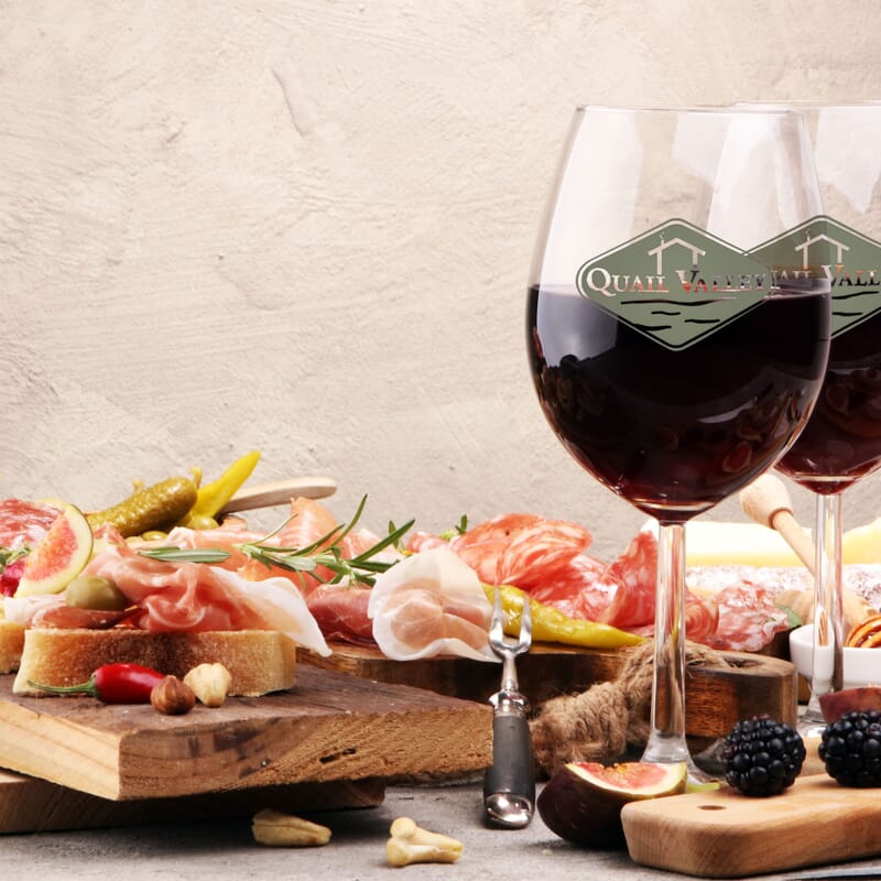 tapas and custom wine glasses to promote small business saturday