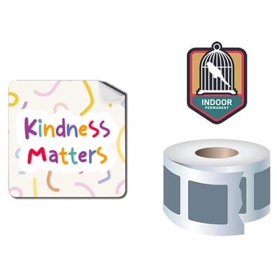 Roll Stickers/Decal Indoor Permanent 2X2 Square