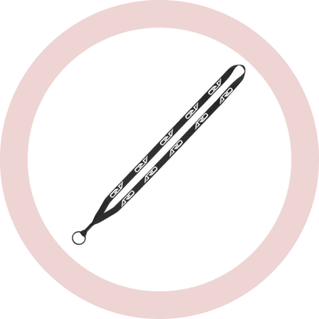 Metal Crimp And Ring Economy Lanyard