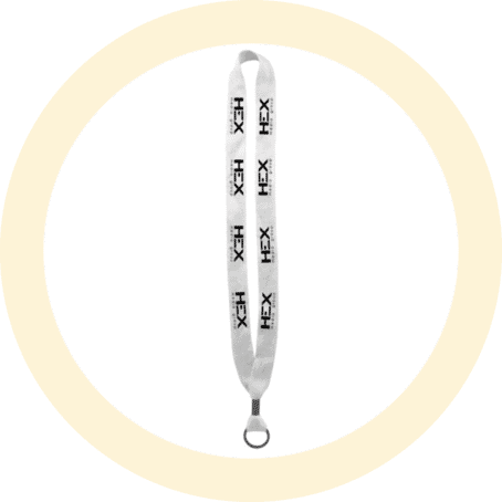 3/4 in Knitted Cotton Lanyard W/ Metal Split Ring