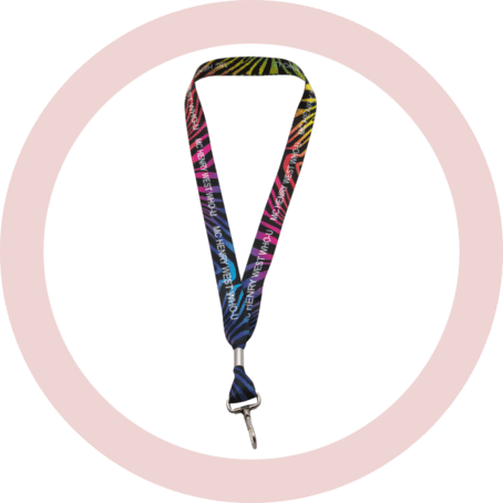 1 in Full Color Satin Lanyard