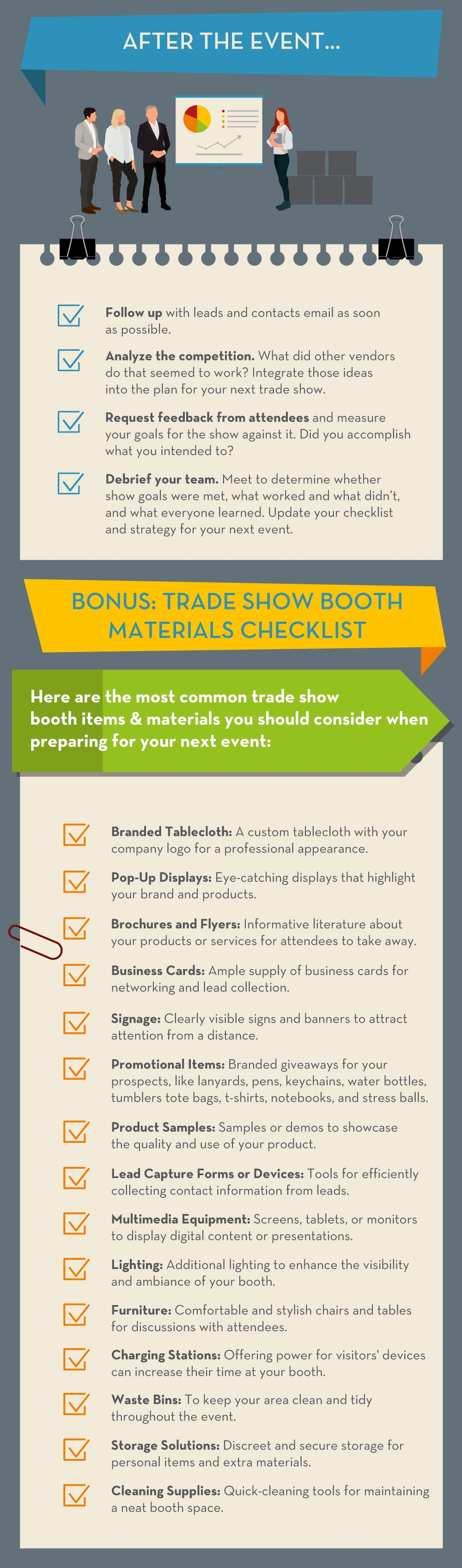 Trade Show Planning After the Event and Materials Checklists