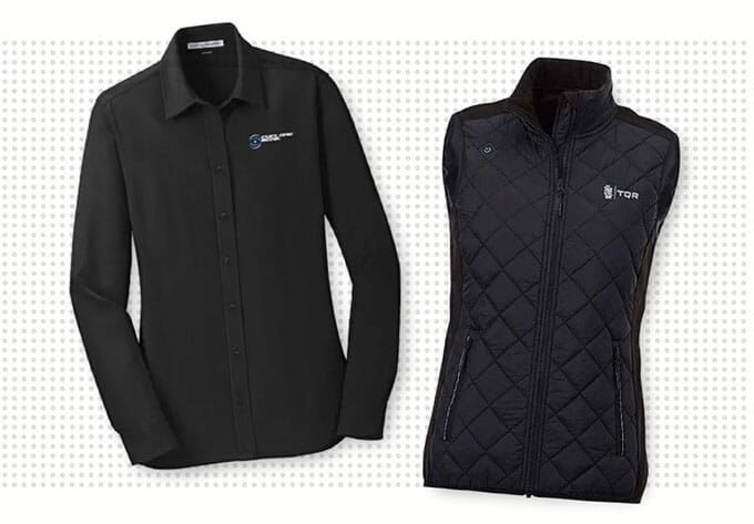 trade show apparel shirt and vest